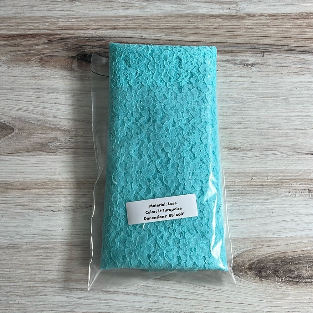 Fabric by the Yard Light Turquoise Blue Rachelle Lace